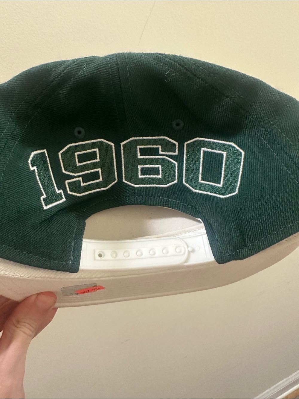 1960 Jets Embroidered Green and White Snapback Hat Joe Namath Era